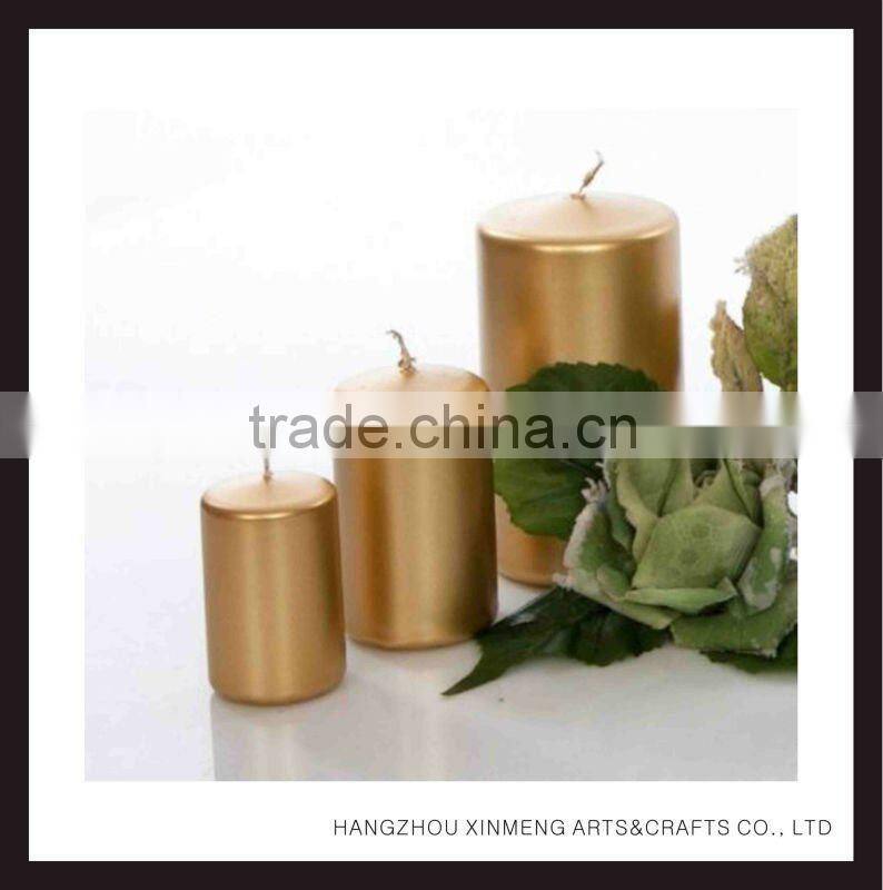 Elegant Matallic Pillar Candle