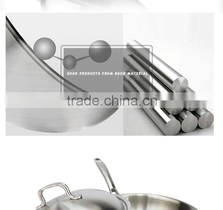 Allnice good quality honeycomb design single handle stainless steel nonstick pan/skilletwith lid for kitchen