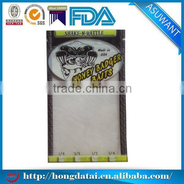 small custom zipper plastic fishing bait packaging fishhook bag