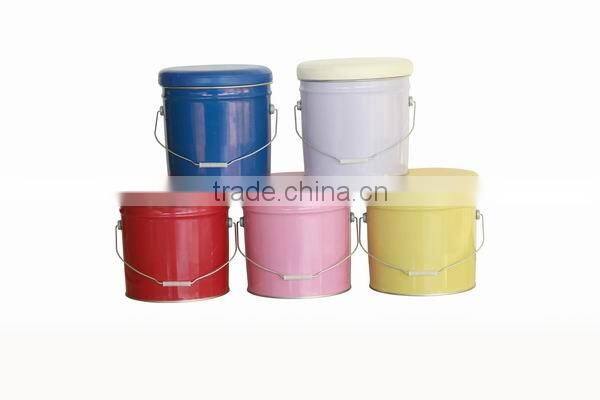 Europe Popular High Quality storage metal fancy pattern bucket stool