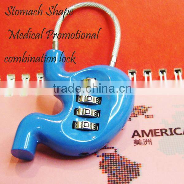 Fashion designs human organ shape combination padlock cable locks
