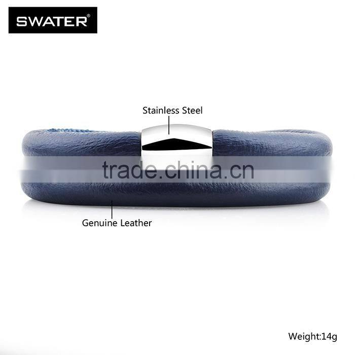 Alibaba Best Selling Navy Branded Leather Bracelet