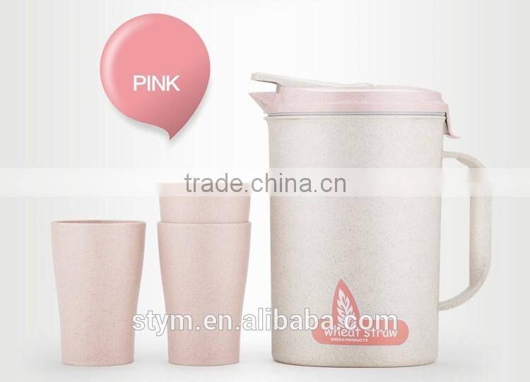 Wheat Straw hot and cold water jug set