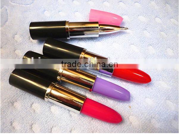 Cute Gift Crystal Lipstick Ballpoint Pen,Novelty School Pen Lipstick Shape Plastic Pens