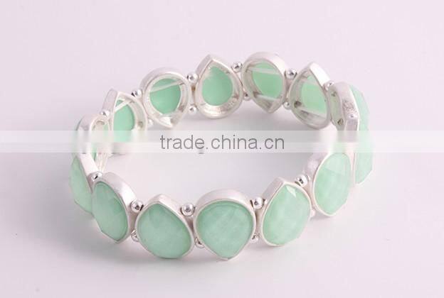G69651202 STYLE PLUS lucky bracelet blue resin stone beads bracelet trend bangle