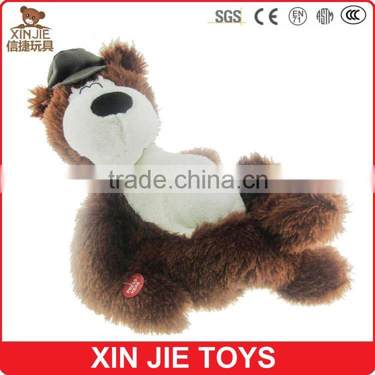 custom plush pet dog toy with music lovely soft talking dog for kids eco-friendly material plush electronic dog toy