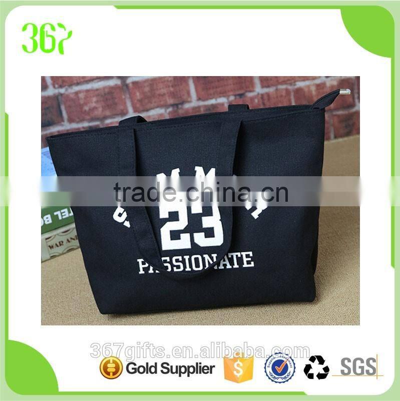 Simple Design Canvas Tote Big Shopping Handbag Women's Bag