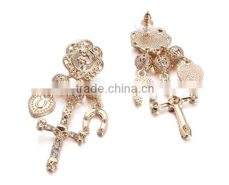 jewelry fashion gold earring, fashion earring, alloy dangle skull earrings jewelry