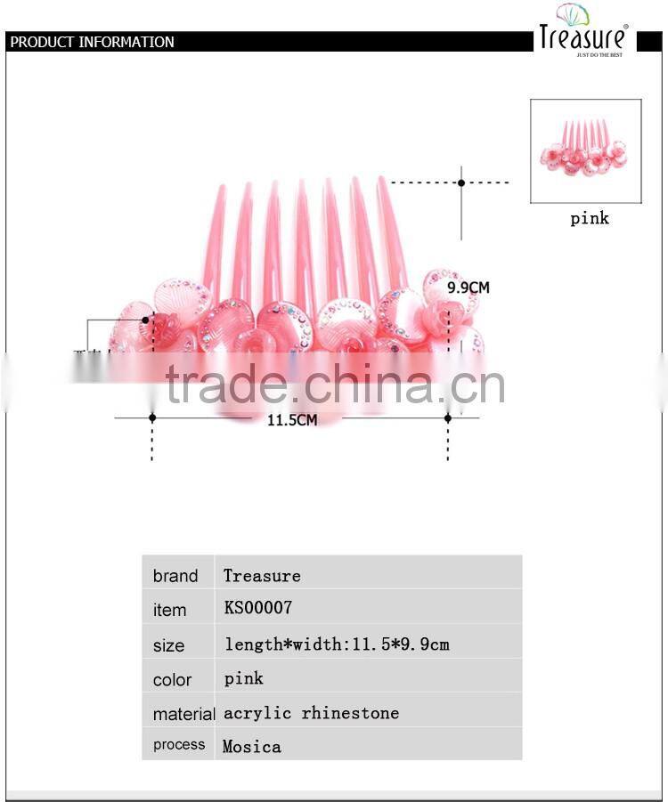 2015 latest new fashion girls flower hair combs fashion hair accessories wholesale china