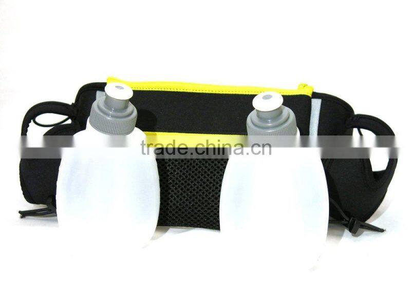 Zipper Pockets Sport Waist Pack Bags Running Belt with Bottle Holder