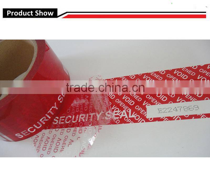 Digital tamper evident sealing tape with serial numbers perforation