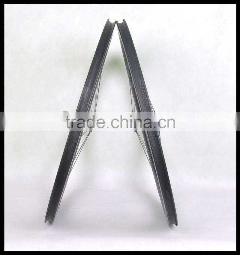 new arrival 700c bicycle carbon rims 56mm hidden spokes wide 27mm clincher wheelset toray carbon rims