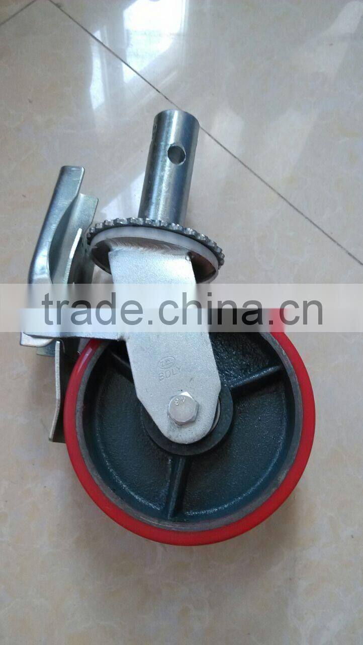 Rubber, PU, PP, PVC (with brake )scaffolding caster wheel