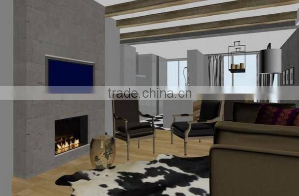 round indoor fireplace