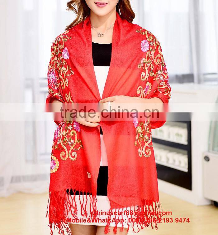 Wholesale embroidered cashmere scarves