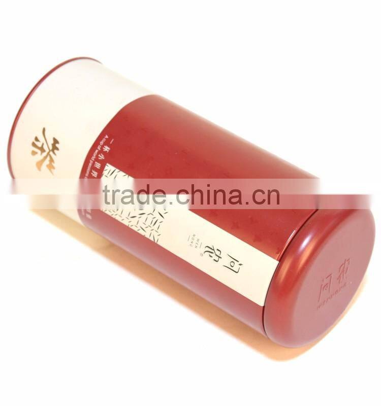 Exquisite round tea tin can with special lid