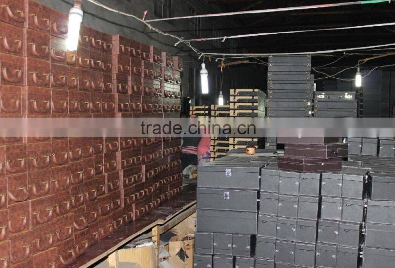 Factory OEM Supply Handmade Wine Tool Set with Leather Box, PU Leather Wine Accessories Gift Set Box