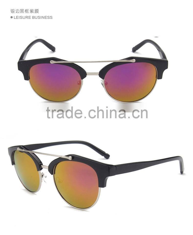 New product Half frame color film sunglasses Retro sunglasses