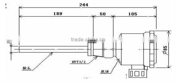 Single rod Vibrating Level sensor for powder