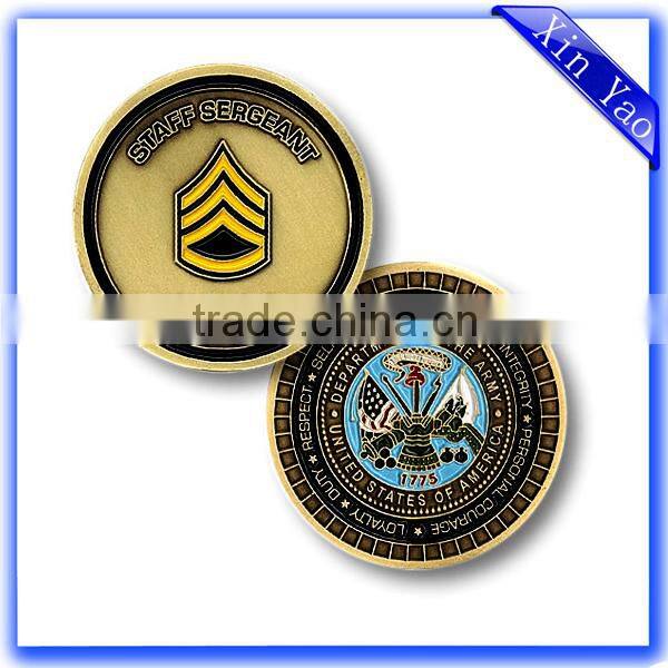 Factory die cast zinc alloy antique nickel enamel cheap coin