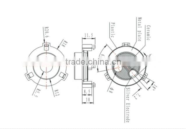 FB4S36GSA best sell 100db 12v piezo ceramic buzzer (FBELE)