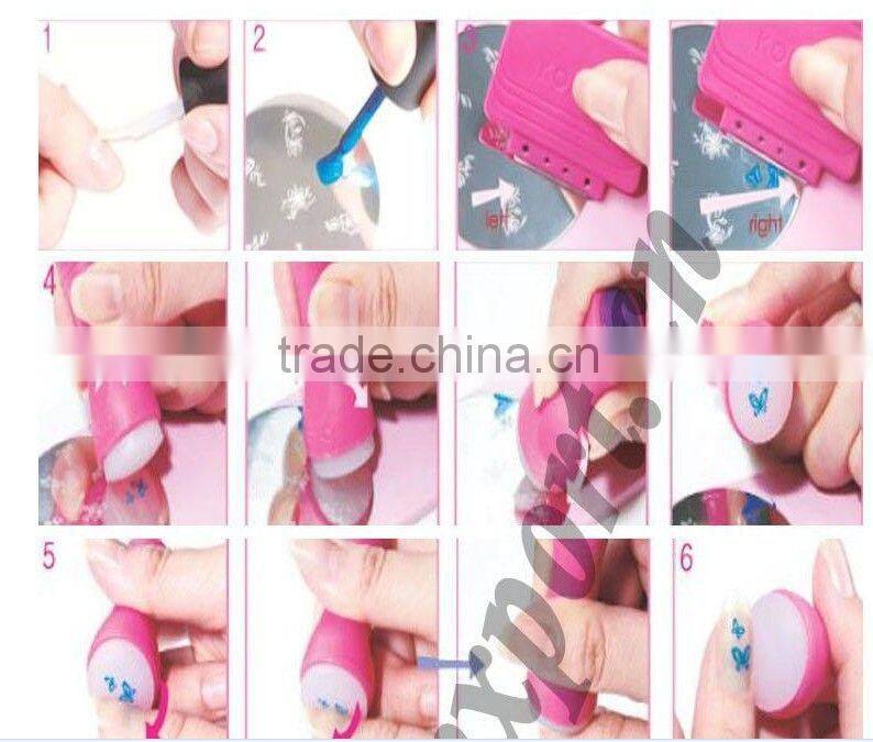 Hot sale Stamping nail art&New sttle nail art stamp set including polish and model board