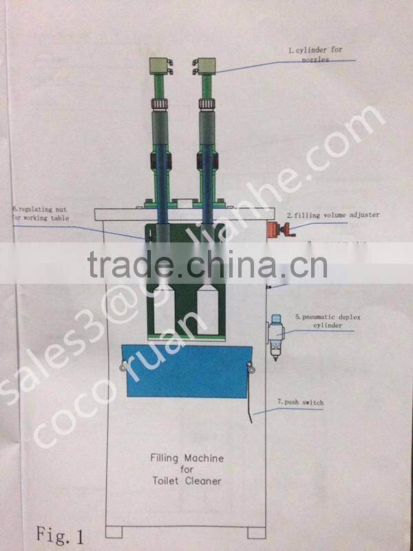 double heads anti-corrosive liquid toilet cleaner filling machine