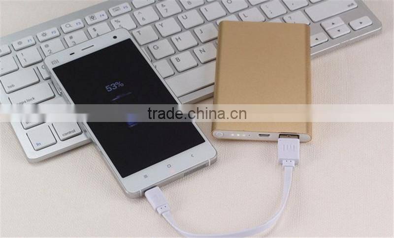 New mini power bank 4000mah metal shell power bank with With LED Torch