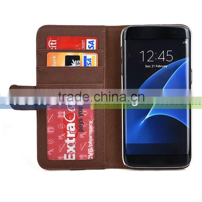 New arrival card slots /card holder leather stand case for samsung s7 edge