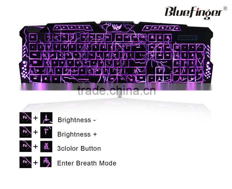 2015 topset USB Wired game keyboard with backlit for Christmas