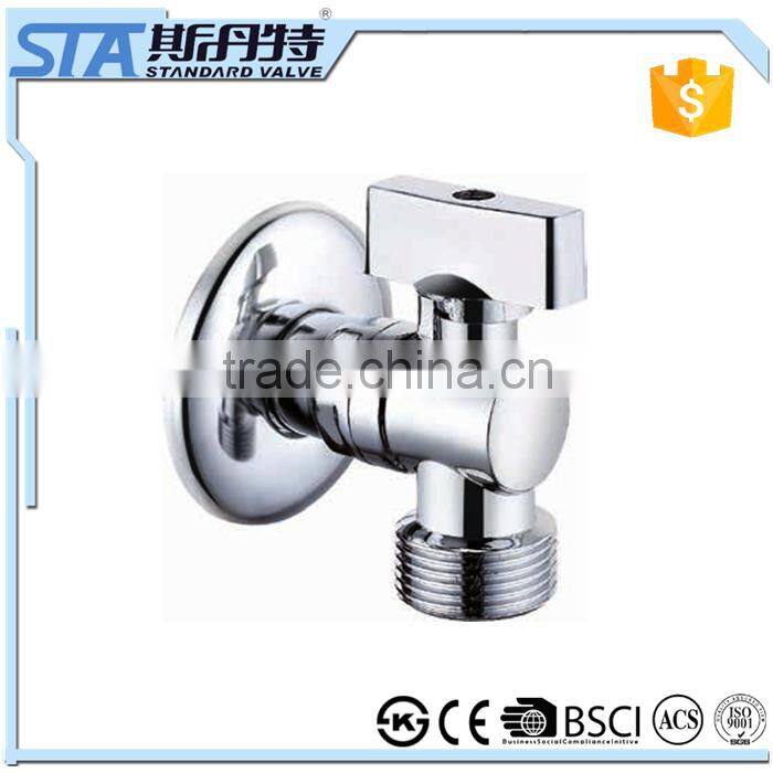 ART.3001 1/2" x 1/2" 1/2 Inch Male Angle Stop Valve Bathroom Brass Angle Valve Polished Chrome Toilet Sink Basin Water Heater