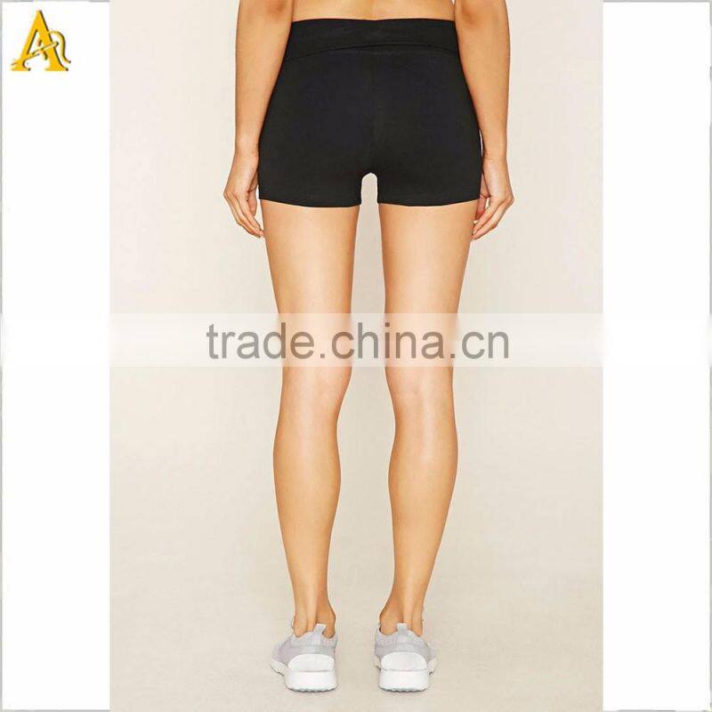 Custom plain women gym training spandex shorts