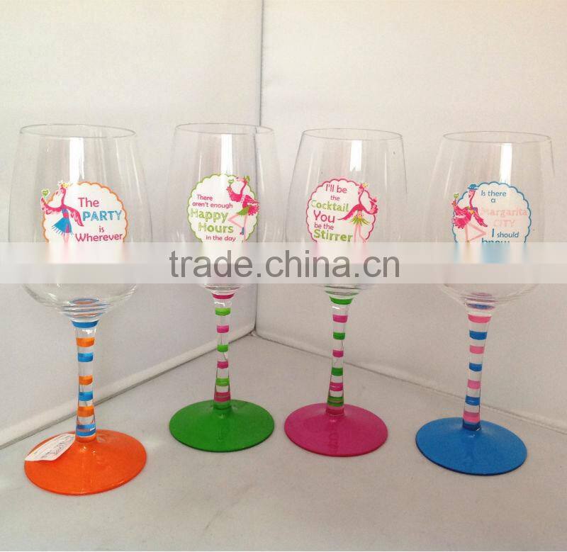 hand made Saint Valentine's Day round ball wine glass