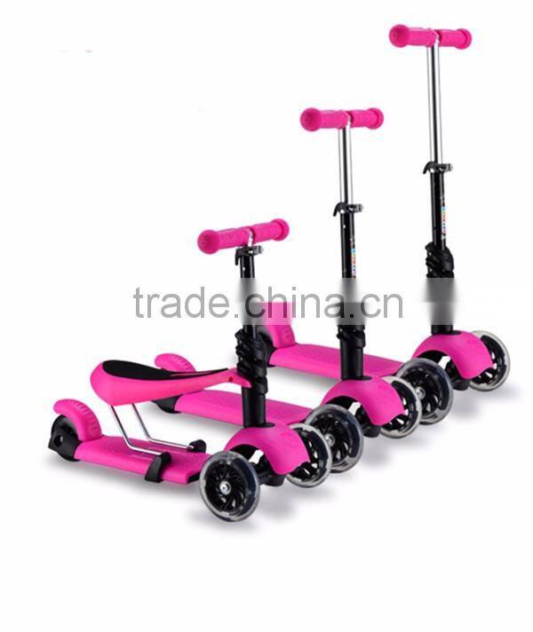 Three wheels Baby Plastic Scooter With Comfortable Seat/baby kick scooter with seat