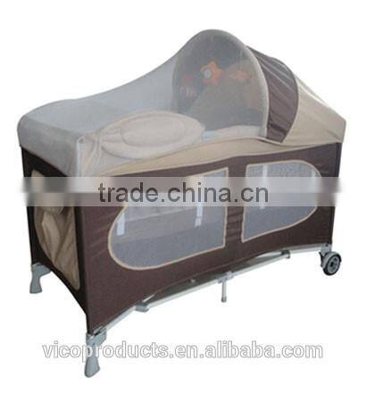 Square portalbe baby play yard bed with mosquito net