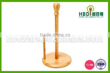 BSCI factory High quality bamboo wood Kitchen roll holder, roll holder wholesale
