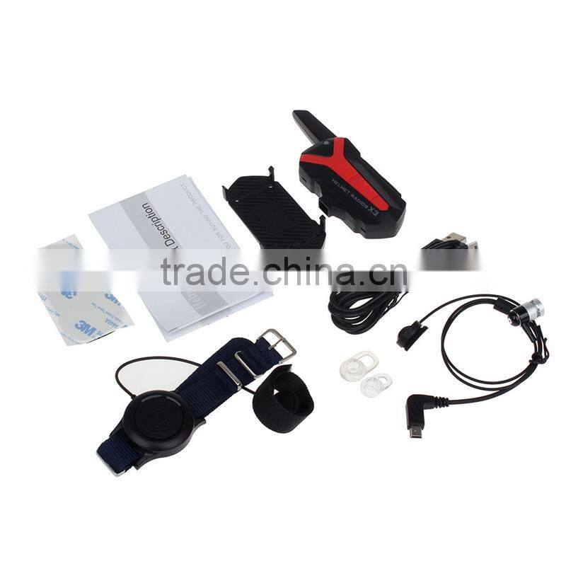 1.5-3KM Interphone Bluetooth BT Motorbike Motorcycle Helmet Intercom Headset X3