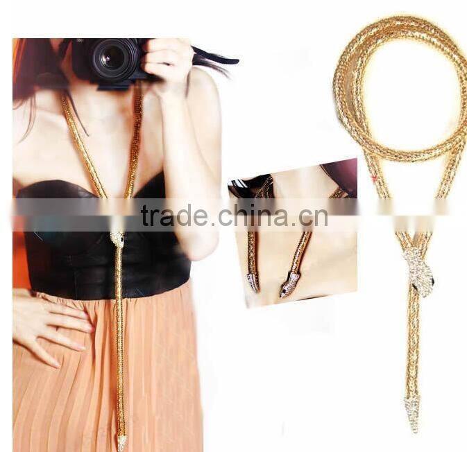 2016 New Design Exaggerated Punk Choker Necklace Gold Korean Snake Choker Necklaces With Cheapest Prices