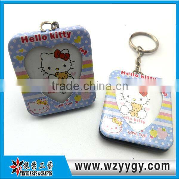 rectangle picture photo frame keychain, metal keyring