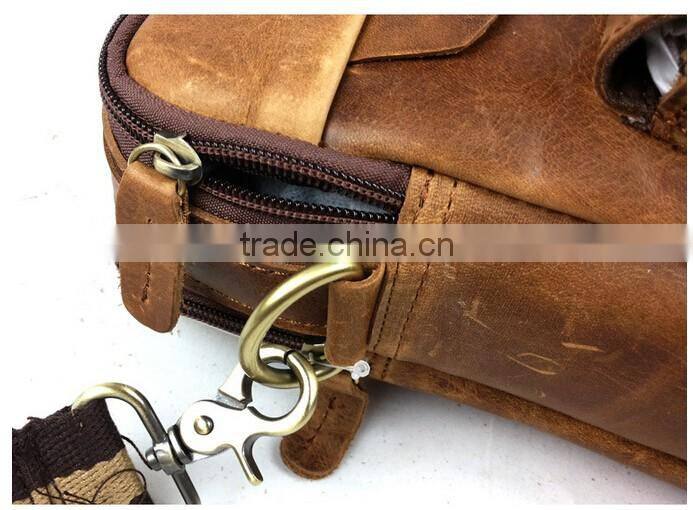 Boshiho vintage cowhide leather handle handmade travel bags organizer