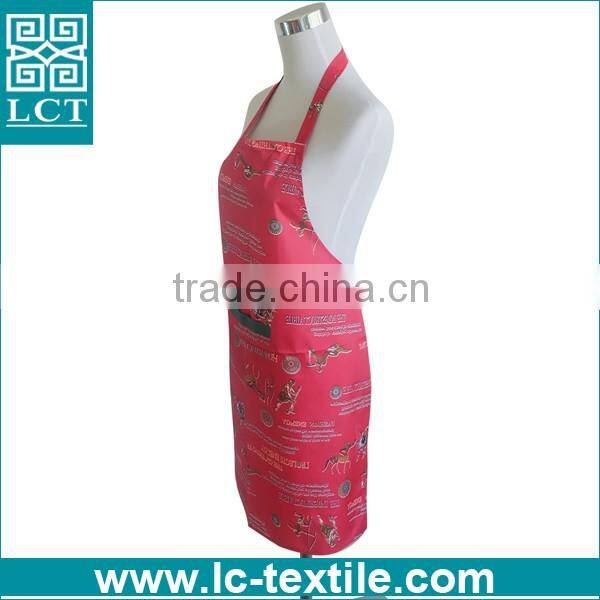 custom sublimation print mens kitchen pvc apron with pocket