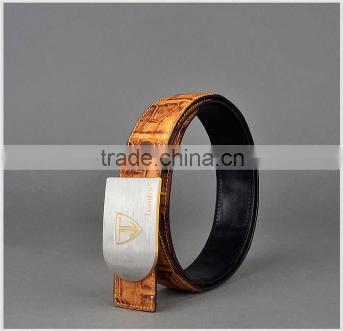 Fashion Genuine Crocodile Leather Skin Men Belt Stainless Steel Buckle Adjustable