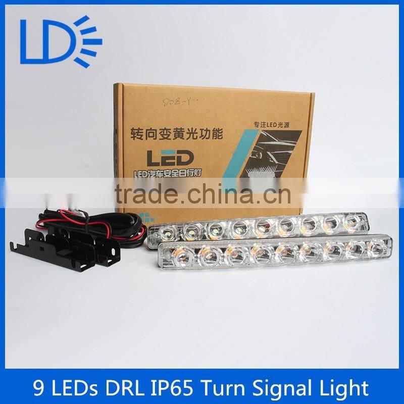 Universal 18W Car 9LED DRL Daytime Running Light Driving Safety Turn Head Lamp