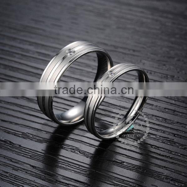 3MM-5MM Stainless steel round zircon ring fashion couple ring wedding jewelry 6260474