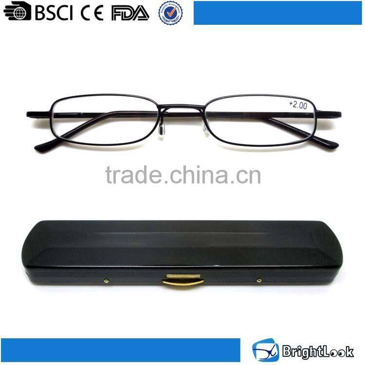 Best-selling fashional logo durable full rim classic fashion metal frame pen fold foldable reading glasses frame