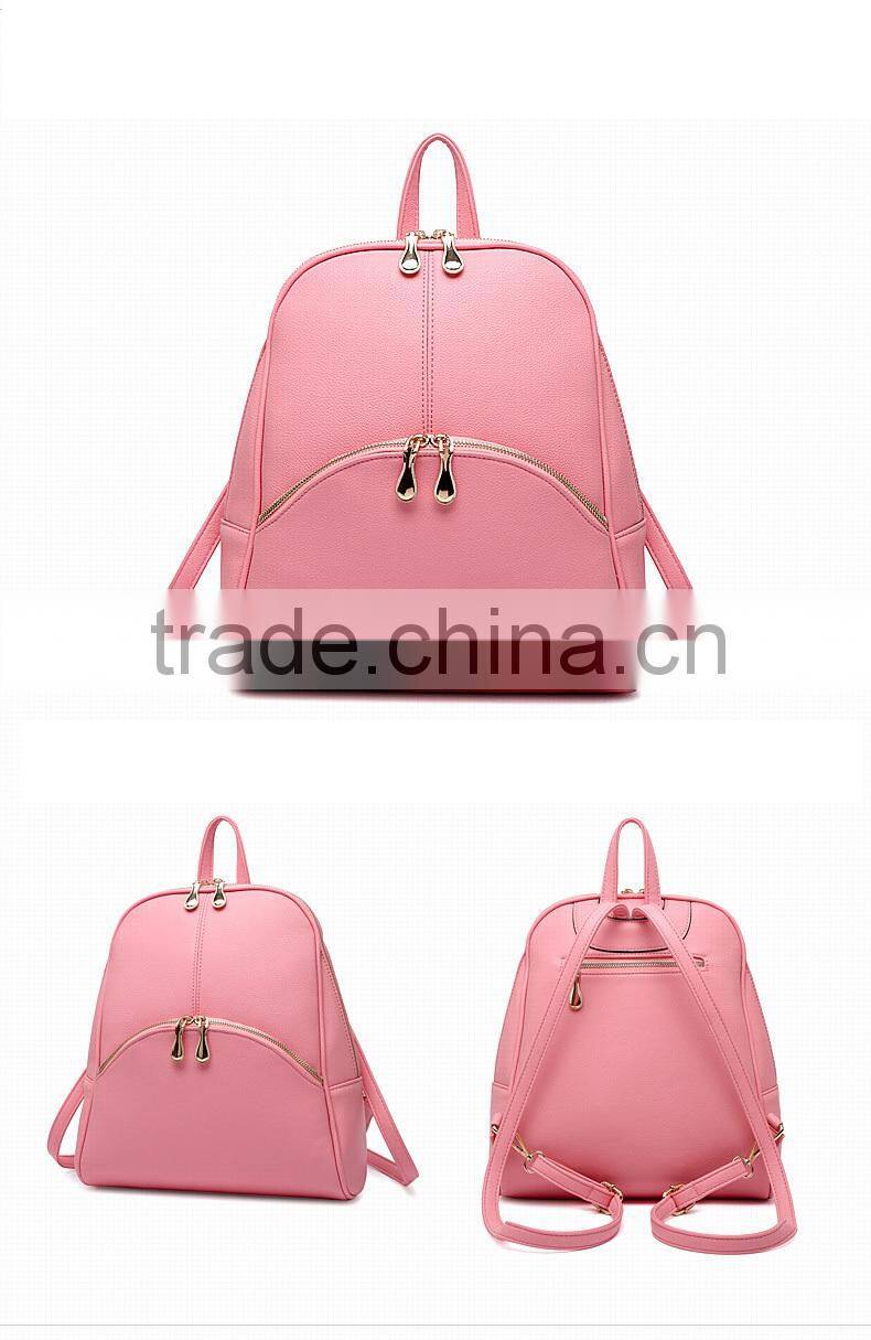 Fashion Brown Color Pu Backpacks For Girls