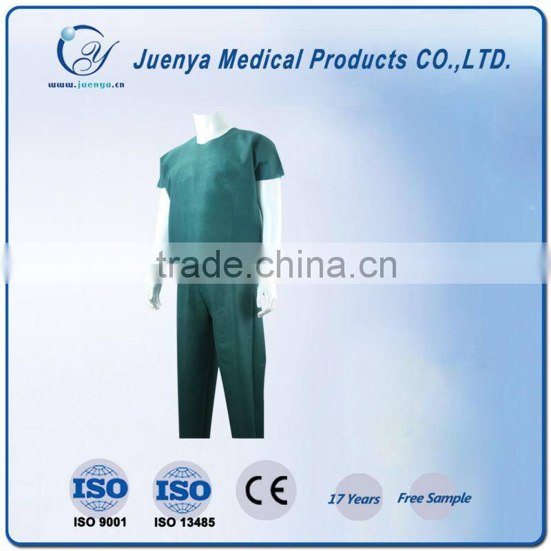 Dark Green V-Neck Disposable Scrub Suit