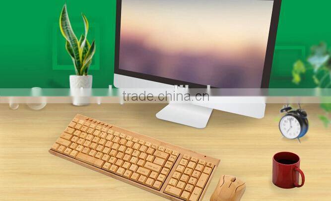 New Arrival Professional Bamboo & Wood Mechanical Keyboard wireless stylem, full set computer accessories