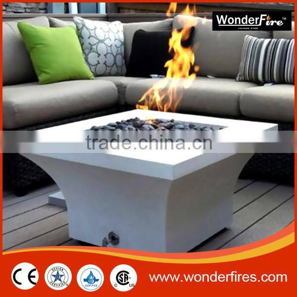 Square Magnesia Gas Fire Pit Table