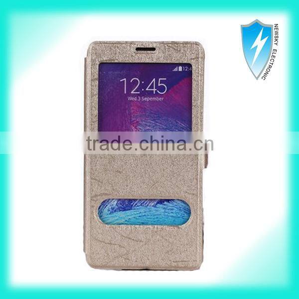 Dual Window View Sleep/Wake Flip Cover Open Window leather case for Samsung Galaxy Note 3